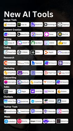 here are new ai tools for design, writing, sales, marketing, content creation App For Design, Tech Content Idea, Marketing Tools Ideas, E Book Design, Content Creation Ideas, Design Writing, Writing Websites