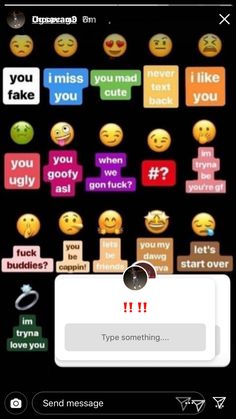 an iphone screen with different emoticions on it