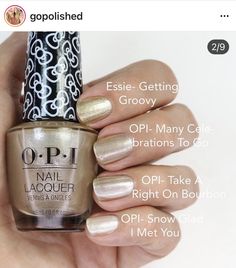 Opi Gold Gel Polish, Sheer Nails, Gold Nail Polish, Fun Nail Colors, Nail Shimmer