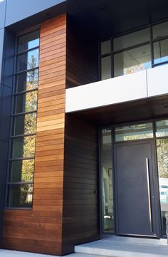 Wood Paneling Exterior House, Wood Furniture Interior Design, Ash Wood Furniture, Wood Cladding Exterior, Mountain Home Exterior, Toronto Houses, Exterior Wall Cladding, Apartment Exterior, Stone Wall Design