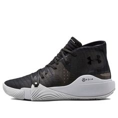 Under Armour Spawn Basketball Shoes/Sneakers Black Athletic Fit Basketball Shoes With Cushioned Footbed, Sporty High-top Basketball Sneakers Fade-resistant, Sporty High-top Sneakers For Basketball, Urban Black Sneakers For Basketball, Black Urban Basketball Sneakers, Urban Black Basketball Sneakers, Under Armour Low-top Basketball Shoes For Streetwear, Sporty Under Armour Basketball Shoes, Under Armour High-top Basketball Shoes For Sports