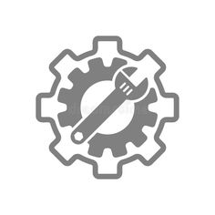 wrench and gearwheel icon on white background royalty illustration