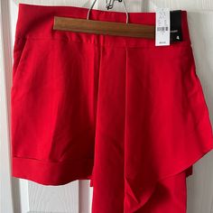 Nwt Size 4 New York & Company Shorts In Red. They Have A Sash On The Front Left Side, Silver Zipper Closure On The Back, 2 Front And 2 Back Pockets (Back Pockets Are Still Stitched Shut So Will Need To Be Opened With Seam Ripper). Very Cute, New And Unworn, Just No Longer My Size. Red Short Skort With Built-in Shorts, Red High-waisted Shorts For Night Out, Red Shorts For Spring Workwear, Chic Red High-waisted Shorts, Red Short Length Bottoms For Night Out, Chic Red Bottoms With Built-in Shorts, Chic Stretch Red Shorts, Chic Red Stretch Shorts, Red Skort With Built-in Shorts