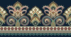 an ornate border with flowers and leaves on a dark blue background stock photo - 12297