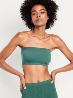 ribbed nylon fitted models are approx.  5'9" and wear sizes s (4), l (12), and xl (18)machine wash according to the care instruction label  . Best Holiday gift for Women , perfect Bras for Christmas! Bandeau Bra, Perfect Bra, Family Maternity, Family Pajamas, Old Navy Women, Moss Agate, Gift For Women, Long A Line, Fitness Models