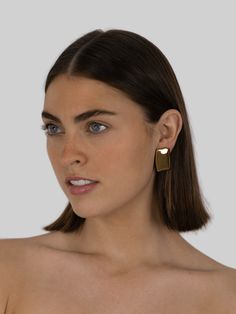 Flat Plate Earrings - Vamp Official Plate Earrings, Textured Pants, Gold Piece, Textured Knit, Womens Clothing Stores, Knitting Materials, Gold Plated Jewelry, Jewelry Plate, Business Women