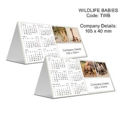 two desk calendars with animals on them