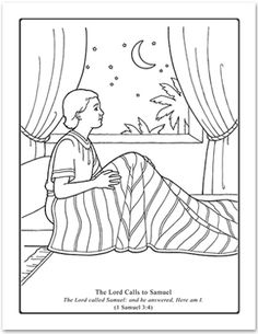 A Year of FHE: 2012 - Wk 09: The Lord Calls Samuel Samuel Bible Story, Samuel Bible, Free Bible Coloring Pages, School Coloring Pages, Bible Stories For Kids