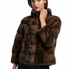 MODA  FURS FABULOUS FUR FASHIONS AT UNBEATABLE PRICES   Item Description:   Stylish and natural demi-buff (brown) color mink fur jacket coat. Top quality soft and supple full mink fur pelts in a horizontal design,  3/4 sleeves , durable furrier closures, front pockets and quality satin lining complete the look of this gorgeous mink fur jacket SIZE: 10  Most sizes available LENGTH: 21"         IMPORTANT: SHIPPING & HANDLING: PAYMENT: NOT SATISFIED WITH YOUR PURCHASE? Please contact us before leav Classic Mink Outerwear For Winter, Classic Long Sleeve Mink Outerwear, Fur Coat Long, Fur Jacket Women, Real Fur Coat, Winter Outwear, Mink Fur Coat, Fur Coats Women, Fox Fur Coat