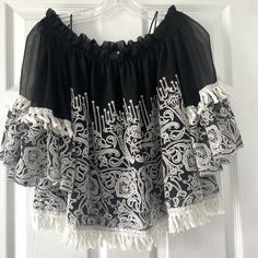 This Is An Off The Shoulder Top. It Was Never Worn. It Has A Black Lining Under It So It Is Not See Through. Size Small By Jonathan Simkhai Black Summer Tops With Tassels, Black Tassel Tops For Summer, Jonathan Simkhai, Off The Shoulder Top, A Black, Shoulder Top, Off The Shoulder, Women's Fashion, Womens Tops