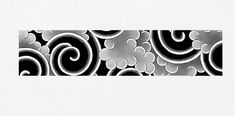 an abstract black and white photo with swirls in the center, on a white background