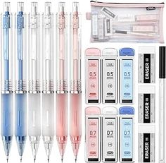 several different types of pens and their packaging