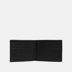 Crafted of our Signature polished pebble leather this slender wallet features six card slots and a full-length bill compartment in a neat bifold design that slips easily into pockets. | Coach Slim Billfold Wallet In Signature Leather - Black Formal Leather Wallet With Grained Texture, Formal Textured Leather Bifold Wallet, Coach Trifold Wallet With Coin Pocket For Formal Use, Classic Coach Trifold Wallet With Card Slots, Coach Trifold Wallet For Formal Occasions, Coach Trifold Formal Wallet, Classic Coach Leather Wallets, Coach Trifold Wallet With Rfid Blocking For Formal Use, Classic Coach Bifold Card Holder