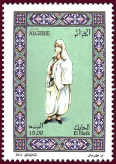 a postage stamp with an image of a man in white robes and headdress