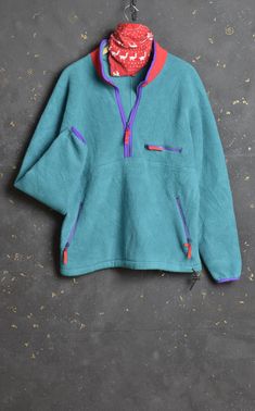 WEAR GUARD Retro 80's 90's Streetwear Vintage Ski Sweater Outdoor Fleece Sweater Bodywarmer  size M/L Made in USA Absolutely stunning vintage 80's 90's soft, warm and cozy fleece jacket Classic relaxed fit for free movement Half Zip Great for layering and transitional weather Condition - Great vintage condition, some minor marks of wear and plenty of life left to give! PLEASE CHECK ALL MEASUREMENTS, THANK YOU!  Pit to Pit 25"  Sleeve: 31" from armpit: 20'' Nape of neck to Hem 26.5"  Please bear in mind that all my items are sold in as found, unwashed condition. There might be some storage dust, dirt or residual vintage smell so they will need a run through the wash or dry clean before wear. However garments are left like this for collector purposes. Please wear them after washing and enjoy 90's Streetwear, Ski Fleece, Fair Isle Jumper, Nordic Winter, Worker Jacket, Free Movement, Ski Sweater, Vintage Ski, 90s Streetwear