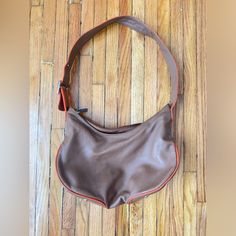 Vintage Loewe Chocolate Brown Buttery Leather Bag Orange Contrast Trim Gorgeous Bag With Barely Any Wear Modern Orange Leather Shoulder Bag, Designer Brown Soft Leather Hobo Bag, Designer Soft Leather Brown Hobo Bag, Orange Leather Shoulder Bag, Designer Brown Hobo Bag Everyday, Designer Orange Satchel Shoulder Bag, Designer Orange Leather Bags, Orange Soft Leather Bag, Soft Orange Leather Bag