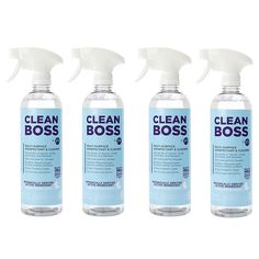 three bottles of clean boss are lined up