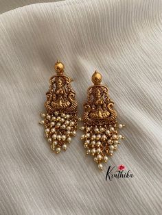 Deco Nails, Pearl Earrings Designs, Rings Solitaire, Lakshmi Devi, Beaded Fashion