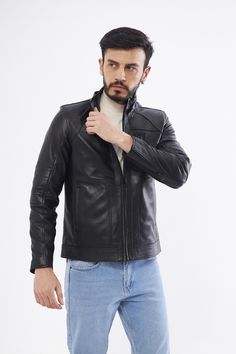 BLACK Genuine Leather Jacket , Our products are 100% genuine leather; It is produced in master hands with quality materials and delicate hand workmanship. Modern Black Leather Biker Jacket, Black Biker Leather Jacket For Formal Occasions, Luxury Black Leather Biker Jacket, Business Black Leather Jacket, Formal Black Leather Biker Jacket, Leather Jacket For Men, Lamb Leather Jacket, Perfect Coat, Stylish Coat