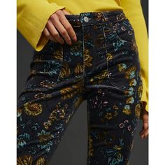 Corduroy Pants That Are Extra Sweet With A Lovely Floral Pattern. Write Me With Any Questions! 9" Rise. 31.5" Inseam. 9.75" Leg Opening. Low Rise Jeans, Floral Pants, Corduroy Pants, Low Rise, Flare Pants, Colored Jeans, Anthropologie, Day Dresses, Style Icons