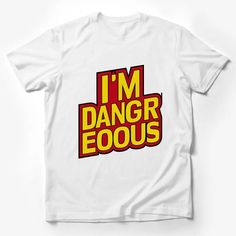 Bold Comic Style Dangerous Slogan T-Shirt, Unisex Red Yellow Graphic Tee, Trendy Statement Casual Wear Male T-Shirt Custom graphic T-Shirt.Customize your color Yellow Graphic Tee, Slogan T Shirt, Comic Style, Comic Styles, Male T Shirt, Red Yellow, Custom Shirts, Graphic Tee, Casual Wear