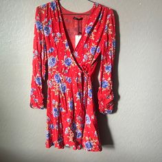 Zara Red Floral Wrap Dress Size Xs Nwt Never Worn Smoke Free Home Bundle And Save Thank You For Looking My Closet **Fast Shipping ** Zara Long Sleeve Red Mini Dress, Casual Red Mini Dress For Spring, Red Floral Print V-neck Mini Dress, Zara Red Bohemian Dress, Red Flowy Mini Dress For Spring, Red Surplice Neckline Dress For Brunch, Red Floral Print Mini Dress For Fall, Red Long Sleeve Mini Dress For Spring, Red Floral Mini Dress For Fall