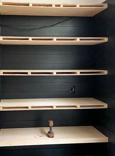 the shelves are empty and ready to be painted