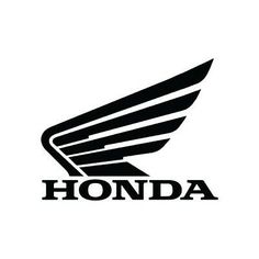 the honda logo is shown in black and white, with an image of a motorcycle wing