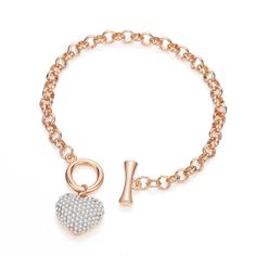 This is a gorgeous rhinestone puffy heart charm toggle bracelet. The heart charm is encrusted with unbelievably sparkly rhinestones. It is available in gold or silver tone. Puffy Heart Charms, Color Bracelet, Wrist Candy, Gold Link Chain, Gold Link, Toggle Bracelet, Rhinestone Heart, Bracelets For Women, Rhinestone Bracelet