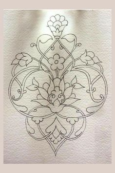 an intricate design on paper with black ink