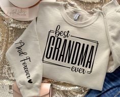 Great Grandma Shirt Ideas, Grandma Cricut Shirts, Grandma Shirts Vinyl, Grandma Shirt Ideas, Sleeve Shirt Design, Grandma Diy, Svg Grandma, Best Grandma Ever, Grandma Svg