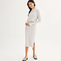 Combine style and function with this Maternity Sonoma Goods For Life® Side Slit Nursing Sweater Dress. Click on this WOMEN'S GUIDE to find the perfect fit and more! Combine style and function with this Maternity Sonoma Goods For Life® Side Slit Nursing Sweater Dress. Click on this WOMEN'S GUIDE to find the perfect fit and more! FEATURES No closure - pullover styling Ribbed cuffs Set-in sleeves Long sleeves TurtleneckFIT & SIZING 44-in. length from shoulder to hem Midi length hits below the kneeF Nursing Sweater, Petite Size Chart, Long Sleeve Turtleneck, Womens Size Chart, Liu Jo, Petite Size, For Life, Pullover Styling, Midi Length