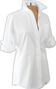 Classic Relaxed Fit Dress Shirt For Daywear, Classic Shirt With Rolled Sleeves For Daywear, Classic White Blouse With Rolled Sleeves, White Boyfriend Shirt, Boyfriend Shirt, Classic White, White