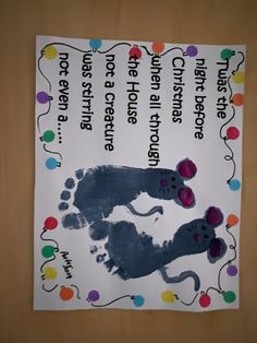 a poster on the wall that says children's hand and foot prints are painted