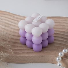 Candles Soy Gradient Bubble Cube Candle - Living Simply House Bubble Cube Candle, Flower Pastel, Cube Candle, Fun Dinner, Pastel White, Purple Candles, Lavender Orange, Dinner Candles, Cute Candles