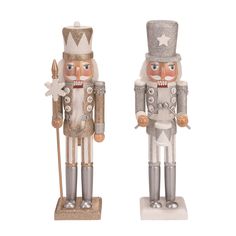 two nutcrackers are standing next to each other