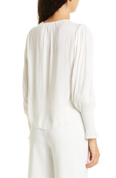 Romantic notions animate this sateen top, gracefully tied and showing love for the planet, too, thanks to a mostly recycled polyester fabric. 60% recycled polyester, 40% polyester   Dry clean or hand wash, dry flat   Imported Showing Love, Concert Looks, Mario Valentino, Blouse Nordstrom, Recycled Polyester Fabric, Designer Crossbody Bags, Sweaters And Leggings, Marc Fisher, Rebecca Taylor