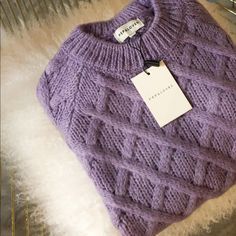 Nwt - This Lilac Sweater From Pepa Loves Has A Wide Round Neck With A Cable Knit Diamond Texture. Relaxed Fit. Pepa Loves Is Peta Approved Brand Committed To A Responsible Production Model That Combines Obtaining Quality Garments With A Determined Commitment To Animals. Lilac Sweater, Diamond Texture, Brand Pop, Mens Fashion Trends, Lifestyle Shop, Peta, Women Pullover, Modern Woman, Cable Knit