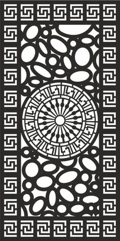 a decorative panel with an intricate design in black and white