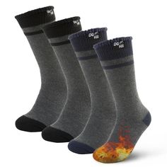 PRICES MAY VARY. Acrylic Blend Imported Machine Wash 2 Pack or 4 Pack Thermal Winter Socks: This pack of DG Hill thermal socks are thick and warm for extreme temperatures. The interior is lined with plush brushed fleece that is cozy and soft on your feet. The insulating thermal yarn traps heat and keeps feet warm even in the coldest environments and is 7X warmer than cotton socks. Perfect Cold weather boot and ski socks for men and women, these socks have superior heat retention for the brutal c Black Winter Socks For Outdoor Activities, Breathable Gray Socks For Winter, Durable Casual Winter Socks, Durable Black Socks For Winter, Casual Durable Winter Socks, Durable Comfortable Winter Socks, Comfortable Durable Winter Socks, Non-slip Socks For Outdoor Winter Activities, Durable Winter Socks