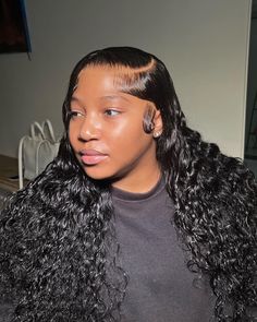 Deep Side Part Frontal, Hairstyles Deep Wave, Side Part Frontal Wig, 10 Inch Weave, Deep Wave Weave Hairstyles, Cute Weave Hairstyles, Lace Wigs Styles, Water Wave Wig, Curly Weave