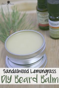 Sandalwood Lemongrass DIY Beard Balm- The perfect gift for bearded guys! This easy to make DIY Beard Balm is so simple to do and it smells fantastic. Lumberjack Beard, Bearded Guys, Diy Kosmetik, Homemade Bath Products