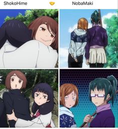 Shoko And Nobara, Shoko X Utahime, Nobara X Maki, Maki X Nobara, Yugioh Trap Cards, Ju Jitsu, Yuri Anime, Pony Drawing, A Ship