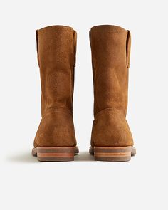 J.Crew: Hambleton® X J.Crew Roper Boots In Roughout Suede For Men Suede Chelsea Boots With Moc Toe And Suede Lining, Suede Chelsea Boots With Moc Toe, Western Style Suede Moc Toe Boots, Rugged Suede Moc Toe Boots, Rugged Suede Boots With Moc Toe, Suede Boots With Waxed Finish And Round Toe, Brown Suede Boots With Waxed Finish, Suede Snip Toe Boots With Vibram Sole, Suede Boots With Vibram Sole And Snip Toe