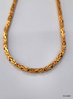 "TRADITIONAL DESIGN HANDMADE GOLD VERMEIL GOLD GILDED SILVER CHAIN NECKLACE FROM RAJASTHAN INDIA. GREAT HANDMADE DESIGN GOOD FOR JEWELLERY COLLECTION. Length - 45cm (17.7\") we can adjust the length. width - 4 mm weight - 42.5 grams material - Good sterling silver gold plate on top." 22k Gold Link Chain Necklaces, Gold Byzantine Chain Jewelry, Gold Byzantine Link Jewelry, Dainty Gold Necklaces For Formal Occasions, Dainty Gold Necklace For Formal Occasions, Handmade Yellow Gold-plated Chain Necklace, Handmade Yellow Gold Plated Chain Necklace, Gold Byzantine Jewelry With Box Chain, Gold Round Chain Necklace