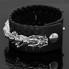 Viking Pirate Kelte Dragon Bracelet Viking Pirate, Ring Clock, Celtic Dragon, Bracelet Viking, Childrens Watches, Dragon Bracelet, Shape Geometric, 1 Image, Leather Style