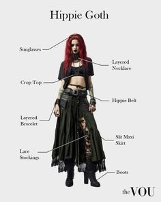 Pagan Goth Aesthetic, Gothic Bohemian Aesthetic, Mystic Outfits Boho Style, Goth Metal Outfit, Dark Hippy Aesthetic, Goth Hippy Outfits, Black Metal Clothes, Metal Goth Outfit, Bohemian Goth Outfits