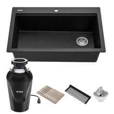 an image of a kitchen sink and accessories