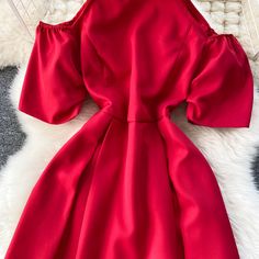 Fabric: blended Color: red, black Size(cm): M, L(1inch=2.54cm) M length 93cm bust 82cm waist 66cm sleeve length 21cm L length 94cm bust 86cm waist 70cm sleeve length 22cm Please check the size carefully when you choose items. For more pictures of the dress, please contact us, thank you. Red A-line Midi Dress For Winter, Elegant Red Mini Dress For Winter, Fitted Solid Red Midi Dress, Red Mini Dress For Formal Winter Occasions, Red Mini Dress For Winter Formal, Red Mini Dress For Formal Winter Events, Red Knee-length Mini Dress, Red Solid Color Midi Dress For Party, Red Long Sleeve Solid Dress