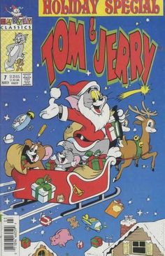 an old comic book with santa claus riding on a sleigh